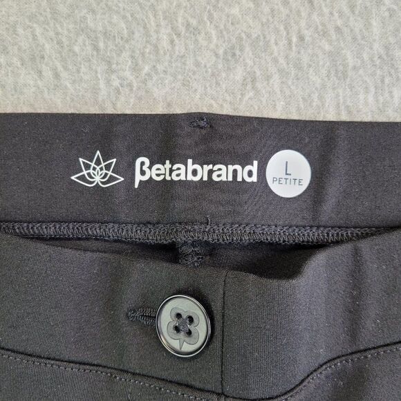 Betabrand Pants Womens Large Petite Black Pull On Tapered Leg Mid Rise Dress - Picture 7 of 16